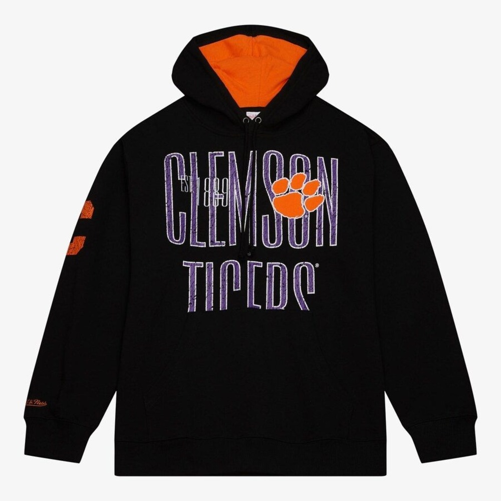 Mitchell & Ness Clemson Tigers Black Team OG Pullover Hoodie Mens‎ L NWT